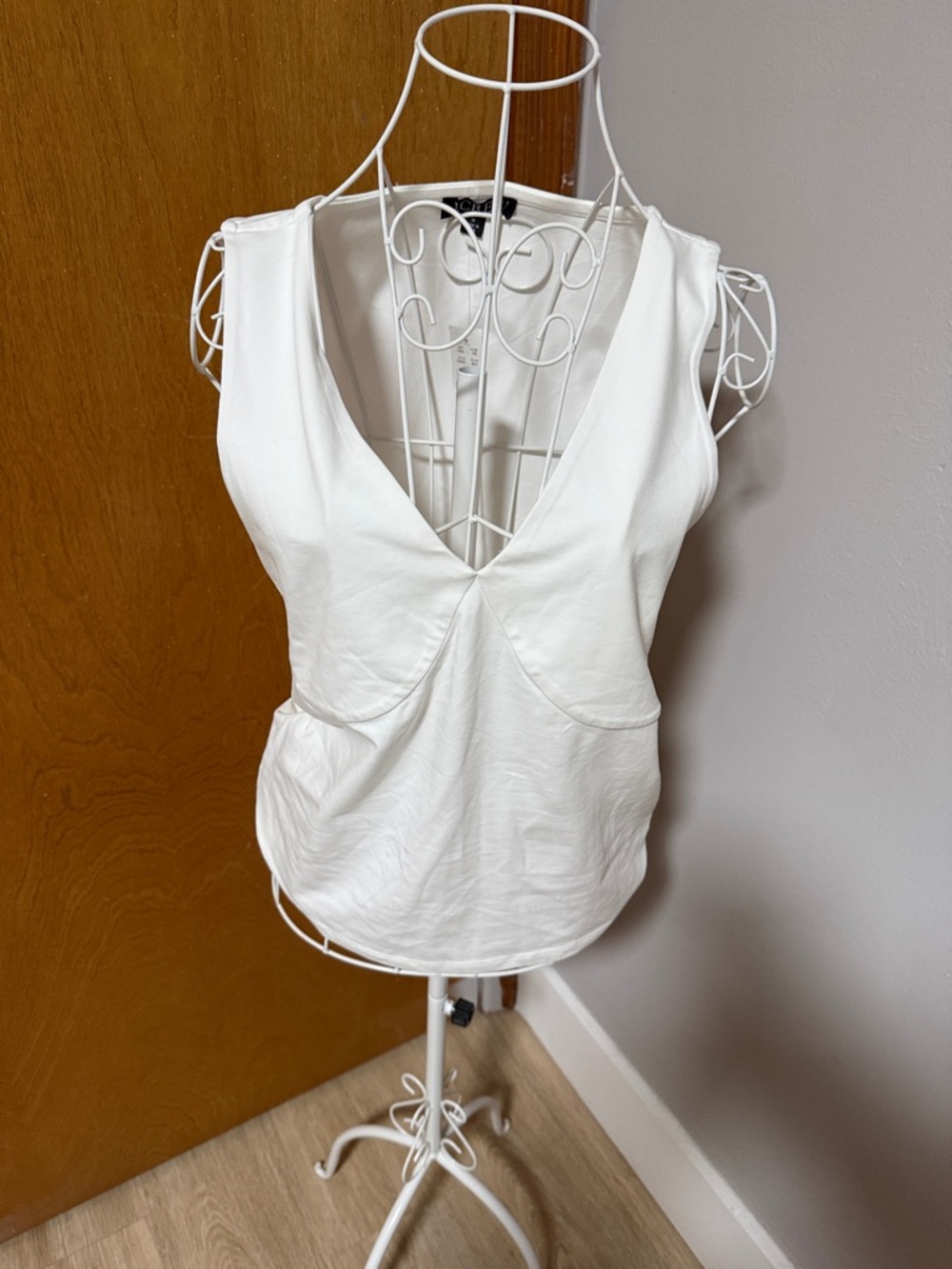 J. Crew White Deep V Sleeveless tank top